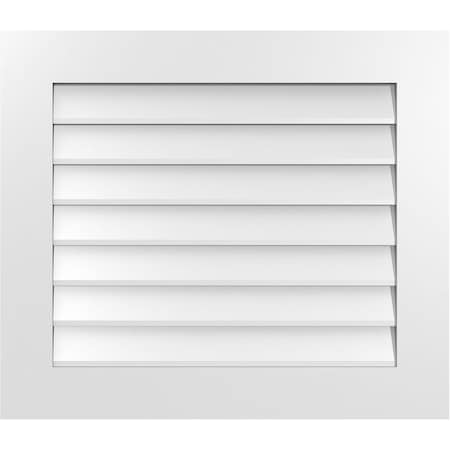 Ekena Millwork Vertical Surface Mount PVC Gable Vent: Non-Functional, w/ 3-1/2"W x 1"P Standard Frame, 30"W x 26"H GVPVE30X2601SN